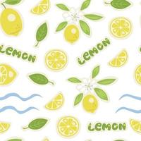 modello di limone con onde su sfondo bianco vettore