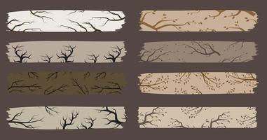 set di washi tape tree branch design illustrazione vettore