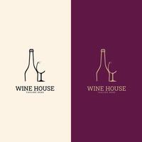 modello di progettazione del logo del vino. icona vettoriale per il menu del ristorante.