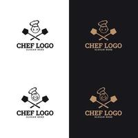 modello di logo del ristorante. simbolo del cappello da cuoco chef. adatto per il logo aziendale, la stampa, il digitale, l'icona, le app e altri scopi di materiale di marketing. vettore