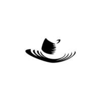 illustrazione minimalista dell'icona del design del logo del cappello da cowboy. logo isolato su sfondo bianco vettore