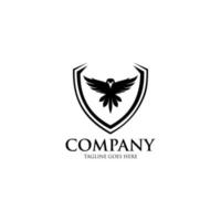 vettore del logo dell'aquila. scudo logo uccello, logo sicuro per uccelli.