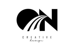 lettere nere creative sul logo con linee guida e concept design stradale. lettere con disegno geometrico. vettore