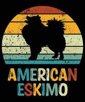 divertente americano eskimo vintage retrò tramonto silhouette regali amante del cane proprietario del cane t-shirt essenziale vettore