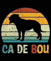 divertente ca de bou vintage retrò tramonto silhouette regali amante del cane proprietario del cane t-shirt essenziale vettore