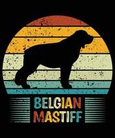 divertente belga malinois vintage retrò tramonto silhouette regali amante del cane proprietario del cane t-shirt essenziale vettore