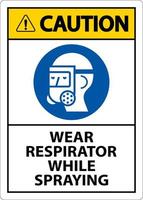 attenzione indossare il respiratore mentre si spruzza il segno con il simbolo vettore