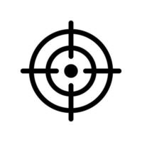icona vettore nero target isolato su sfondo bianco