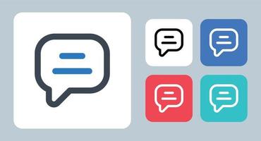 icona della chat - illustrazione vettoriale. chat, messaggio, testo, discorso, conversazione, messaggistica, chat, commento, linea, contorno, piatto, icone. vettore