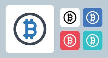icona bitcoin - illustrazione vettoriale. bitcoin, criptovaluta, criptovaluta, valuta, denaro, moneta, bitcoin, linea, contorno, piatto, icone. vettore