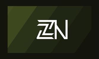 alfabeto lettere iniziali monogramma logo zn, nz, z e n vettore