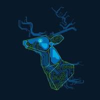 cervo con intelligenza artificiale vettore