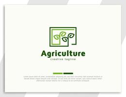 modello di progettazione dell'illustrazione di logo della pianta del germoglio di agricoltura vettore