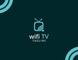 modello logo wifi tv, concetto wifi e tv vettore