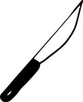 icona del coltello. schizzo disegnato a mano in stile doodle. , minimalismo, monocromatico. posate cibo tagliato vettore