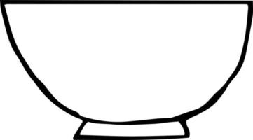 icona della ciotola, adesivo. schizzo disegnato a mano in stile doodle. , minimalismo, piatti da cucina monocromatici che cucinano il cibo vettore