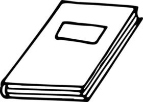 libro singolo elemento disegnato a mano in scarabocchio minimalismo scandinavo in stile monocromatico. icona, adesivo, libro di testo, scuola, apprendimento, lettura, hobby, tempo libero vettore