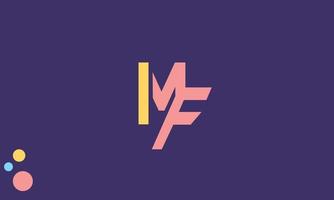 alfabeto lettere iniziali monogramma logo mf, fm, m e f vettore