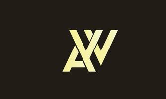 alfabeto lettere iniziali monogramma logo aw, wa, a e w vettore