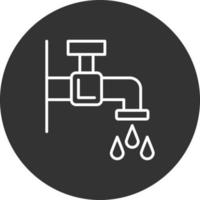 icona invertita della linea del rubinetto dell'acqua vettore