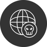 icona invertita della linea di hacking mondiale vettore