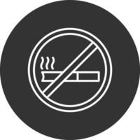 icona invertita linea non fumatori vettore