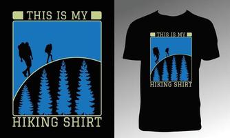 t-shirt da trekking e design di abbigliamento vettore