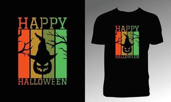 felice halloween t-shirt e design di abbigliamento vettore