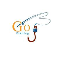 disegno del logo di pesca vettore