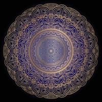 mandala ornamentale di lusso con motivo arabescato di colore dorato sullo sfondo vettore