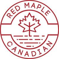 illustrazione vettoriale logo vintage rosso acero canadese isolato su sfondo bianco