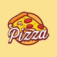 logo pizza cafe, icona pizza, illustrazione grafica vettoriale emblema pizza perfetta per un ristorante fast food. semplice logo della pizza in stile piatto.