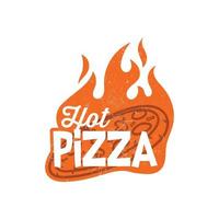 logo pizza calda con illustrazione vettoriale grafica perfetta per ristorante, cibo spazzatura, fast food, caffetteria, bar, ispirazione per il design, ecc