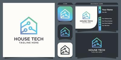 design del logo della tecnologia della casa per il vettore premium aziendale e tecnologico