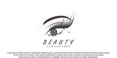 concetto di design del logo delle donne di bellezza e concetto di estensione delle ciglia di bellezza vettore