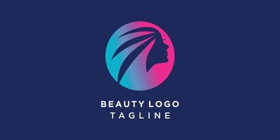 logo di bellezza con il concetto moderno di bellezza vettore