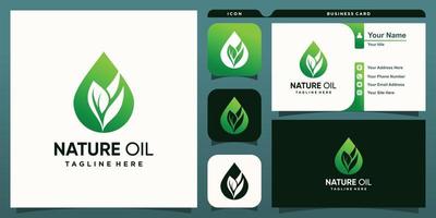 logo dell'olio naturale con un concetto moderno per il vettore premium sanitario