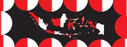 sfondo bianco e nero con mappa indonesia independent day.for dirgahayu indonesia 77. mappe indonesia Independence day 77th vettore