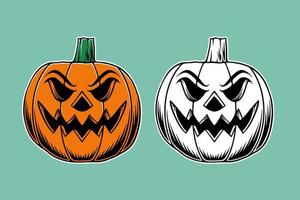 insieme di vettore di disegno sveglio della zucca di halloween