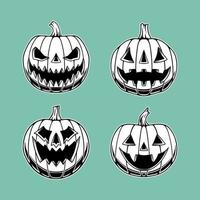 set di bundle di disegno vettoriale carino zucca