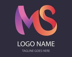 ms logo design vettore