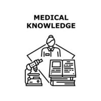 illustrazione del nero di concetto del libro di conoscenza medica vettore
