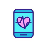 l'app per la salute nel telefono è un'icona vettoriale. illustrazione del simbolo del contorno isolato vettore
