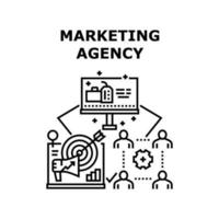 illustrazione nera del concetto di vettore dell'agenzia di marketing
