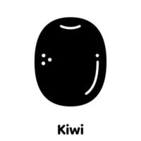 icona del glifo di kiwi, vettore, illustrazione. vettore