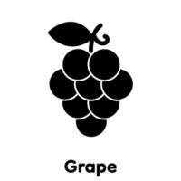 icona del glifo dell'uva, vettore, illustrazione. vettore
