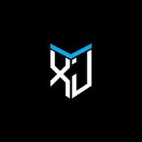 xj lettera logo design creativo con grafica vettoriale