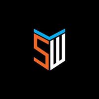 sw lettera logo design creativo con grafica vettoriale