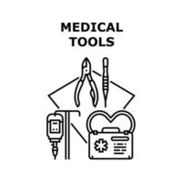 strumenti medici concetto vettoriale illustrazione nera