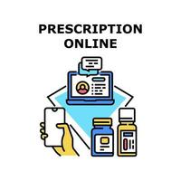 illustrazione vettoriale dell'icona online di prescrizione